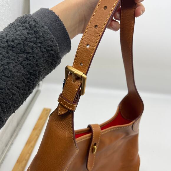 Dooney & Bourke Handbags Florentine Leather Crescent Hobo Brown Chestnut - Picture 10 of 16